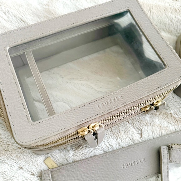TRUFFLE Clarity Jetset Case and Clutch in Toffee Leather - Picture 2 of 13
